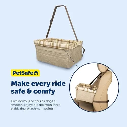 PetSafe Happy Ride Quilted Booster Seat - Dog Booster Seat for Cars, Trucks and SUVs - Easy to Adjust Strap - Durable Padded Liner is Machine Washable and Easy to Clean - Large thumbnail 6