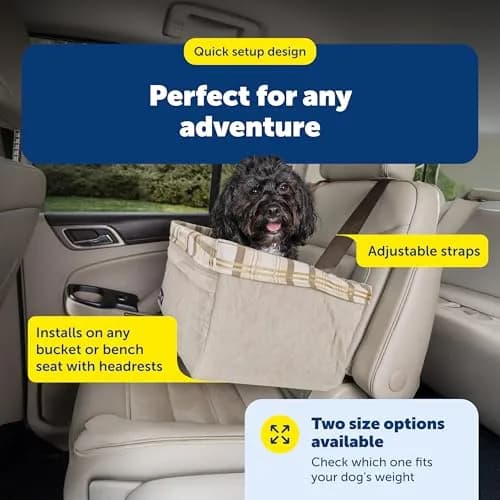 PetSafe Happy Ride Quilted Booster Seat - Dog Booster Seat for Cars, Trucks and SUVs - Easy to Adjust Strap - Durable Padded Liner is Machine Washable and Easy to Clean - Large thumbnail 7