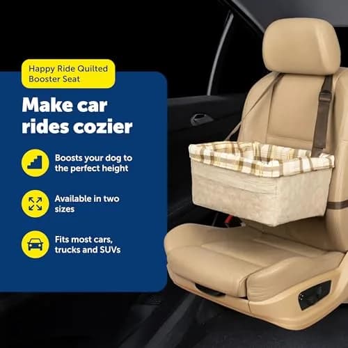 PetSafe Happy Ride Quilted Booster Seat - Dog Booster Seat for Cars, Trucks and SUVs - Easy to Adjust Strap - Durable Padded Liner is Machine Washable and Easy to Clean - Large thumbnail 3