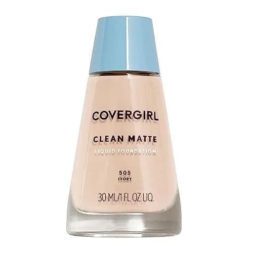 COVERGIRL Clean Matte Liquid Foundation Ivory 505 | Oil-Free, Sensitive Skin, 1 oz — 505 - Ivory