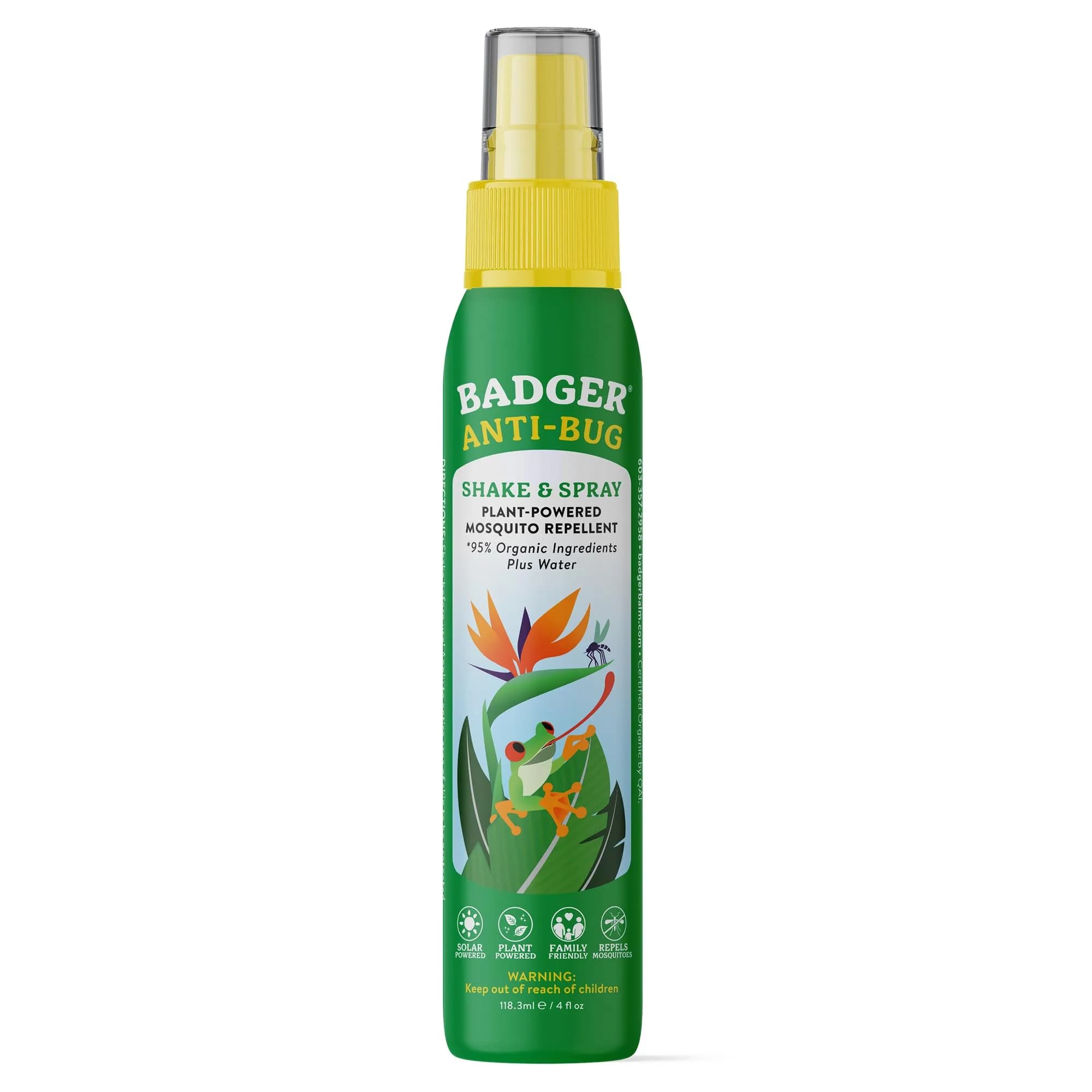 Badger Natural 4 fl oz (118 ml) Insect Repellent Spray | Family Friendly, DEET-Free Mosquito Protection - main product image