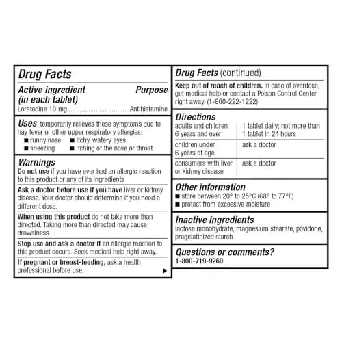 GoodSense Loratadine 10 mg Allergy Relief Tablets, 30 Count | Non-Drowsy 24-Hour Allergy Medicine thumbnail 4