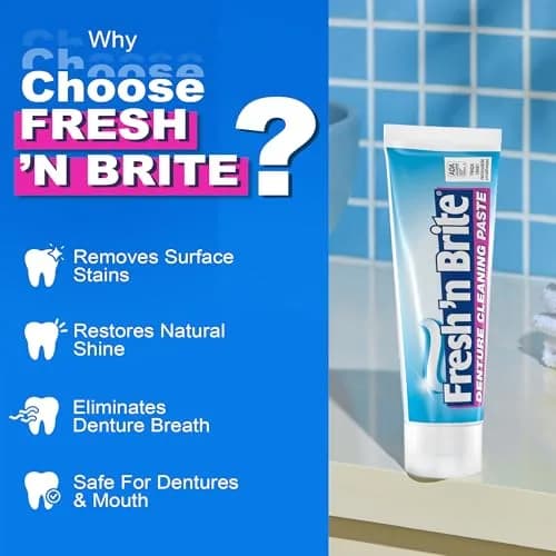 Fresh 'n Brite Denture Cleaner Paste 107.2 g (3.8 oz) | ADA Accepted Dual Action Formula for Fresh Breath & Gentle Care thumbnail 4