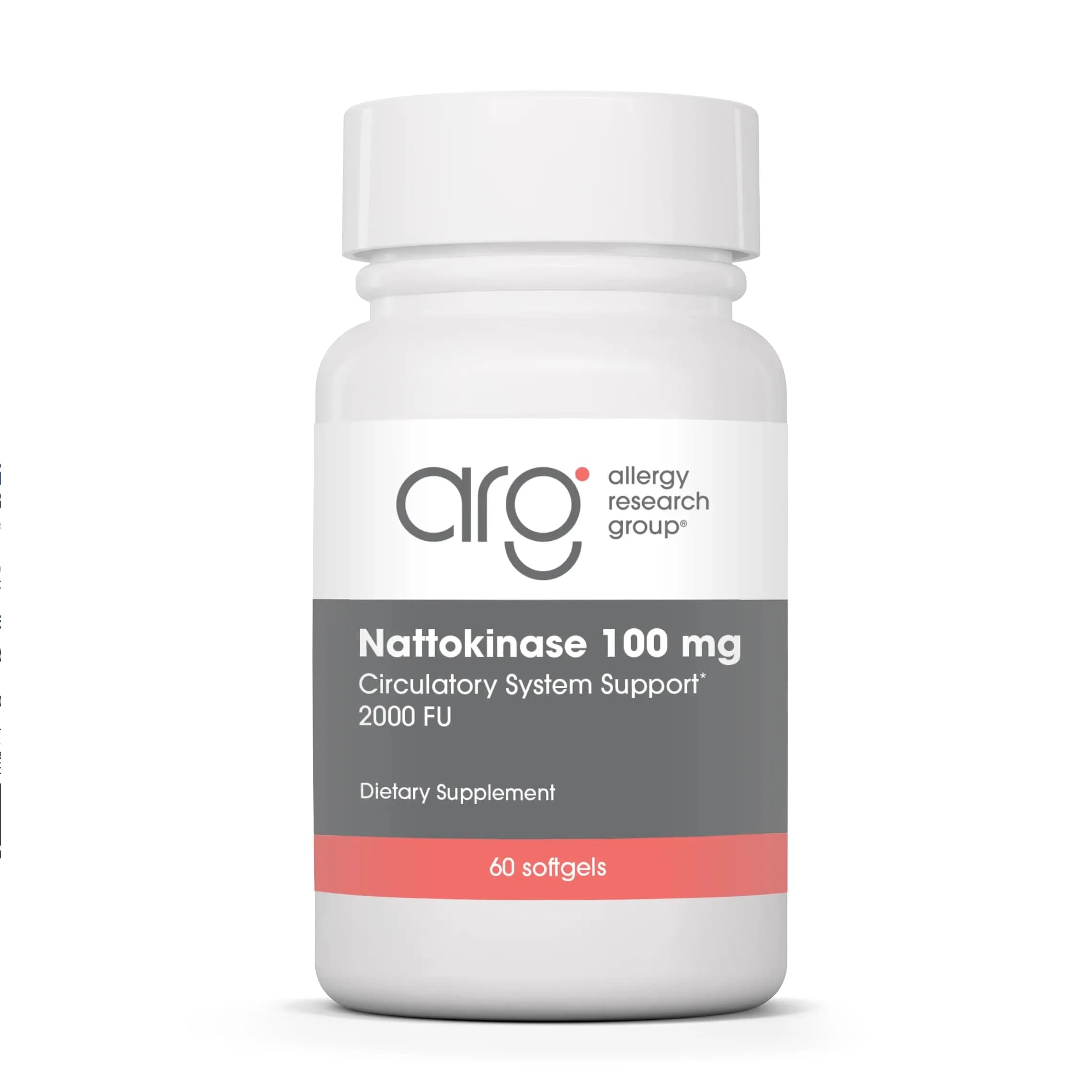 Allergy Research Group Nattokinase Supplement NSK-SD 2000 FU, 100mg | Supports Cardiovascular & Circulatory Health, 60 Softgels — Softgel
