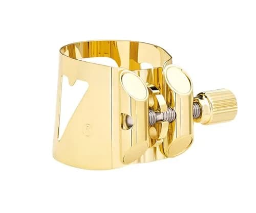 Vandoren Optimum Ligature and Cap for Soprano Saxophone Gilded Black | USA Import for Indian Musicians thumbnail 2