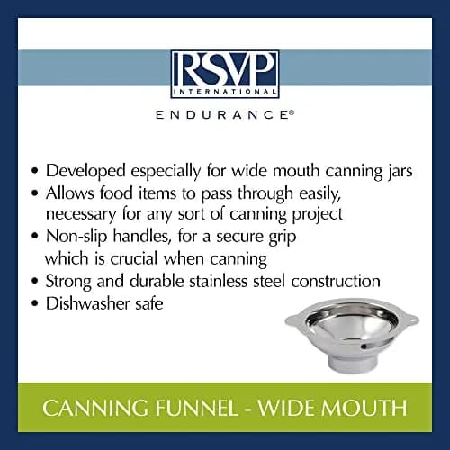 RSVP International Endurance Wide Mouth Canning Funnel 2.75" (7cm) | Non-Reactive 18/8 Stainless Steel thumbnail 6