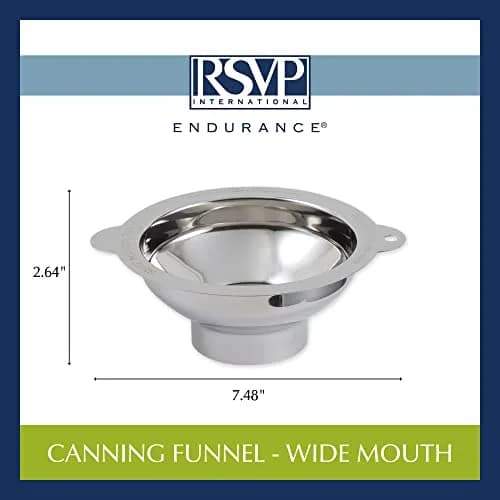 RSVP International Endurance Wide Mouth Canning Funnel 2.75" (7cm) | Non-Reactive 18/8 Stainless Steel thumbnail 7