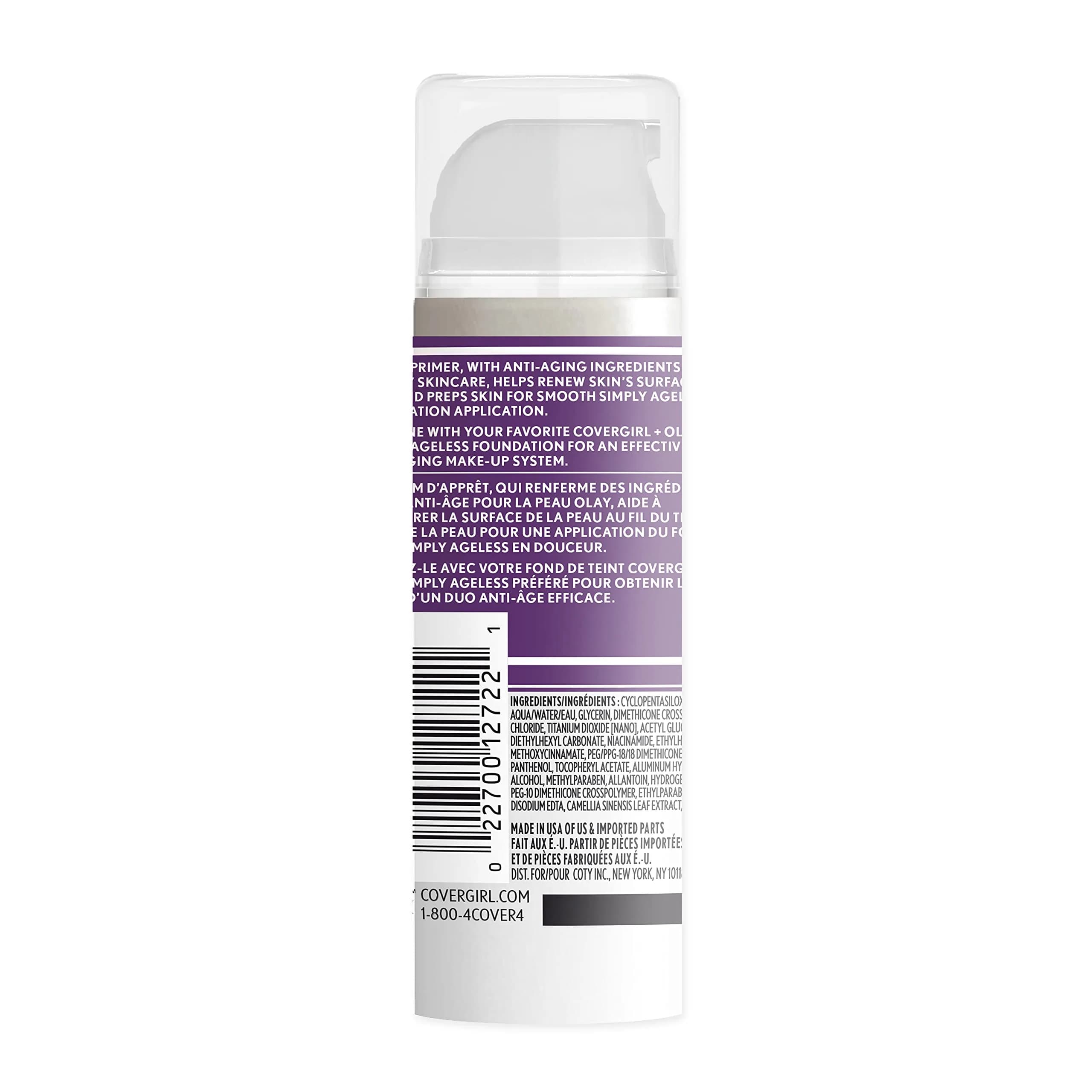 COVERGIRL Simply Ageless Makeup Primer, 30ml (1 Fl Oz) | Hydrates and Smooths Skin for an Ageless Canvas - view 3