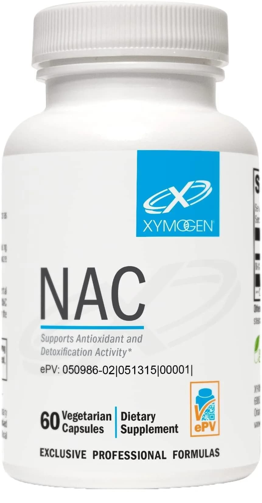 XYMOGEN NAC 60 Capsules | Potent Antioxidant Support for Detox & Immunity — White