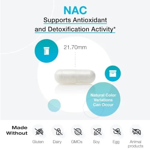 XYMOGEN NAC 60 Capsules | Potent Antioxidant Support for Detox & Immunity thumbnail 3