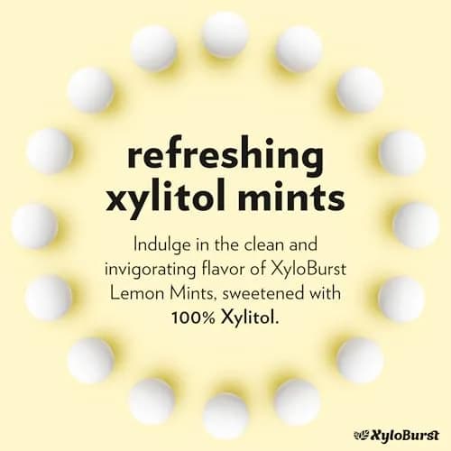 Xyloburst Xylitol Mints Lemon | Sugar Free Breath Freshener for Oral Health, Gluten Free, Vegan, Keto | 200 Count Jar thumbnail 4