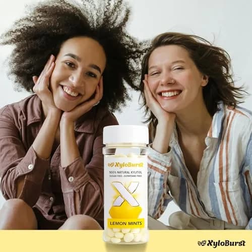 Xyloburst Xylitol Mints Lemon | Sugar Free Breath Freshener for Oral Health, Gluten Free, Vegan, Keto | 200 Count Jar thumbnail 6