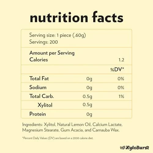 Xyloburst Xylitol Mints Lemon | Sugar Free Breath Freshener for Oral Health, Gluten Free, Vegan, Keto | 200 Count Jar thumbnail 2