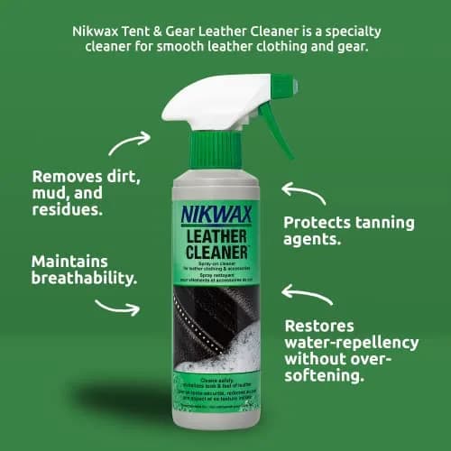 Nikwax Leather Cleaner Spray to Clean, Care, Protect & Revitalize Leather Car Interiors, Motorcycle Seats, Jackets, Leather Apparel, Furniture, Shoes, Bags, Purses, Accessories | 10 Fl Oz thumbnail 4