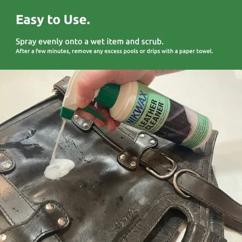 Nikwax Leather Cleaner Spray to Clean, Care, Protect & Revitalize Leather Car Interiors, Motorcycle Seats, Jackets, Leather Apparel, Furniture, Shoes, Bags, Purses, Accessories | 10 Fl Oz thumbnail 5