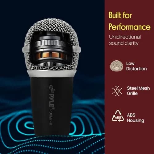 Pyle 7-Piece Wired Dynamic & Condenser Microphone Kit for Drums & Vocals | 50Hz-18kHz Frequency Response thumbnail 3