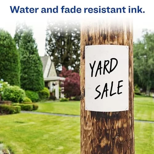 Avery Marks-A-Lot Permanent Marker, Chisel Tip, Water & Wear Resistant, 1 Black Marker (17888) | Versatile & Durable thumbnail 6