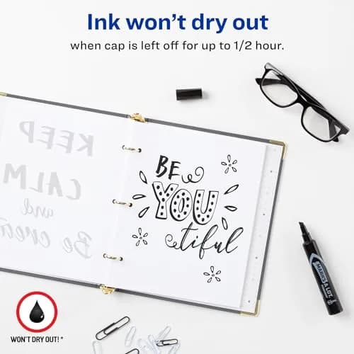 Avery Marks-A-Lot Permanent Marker, Chisel Tip, Water & Wear Resistant, 1 Black Marker (17888) | Versatile & Durable thumbnail 2
