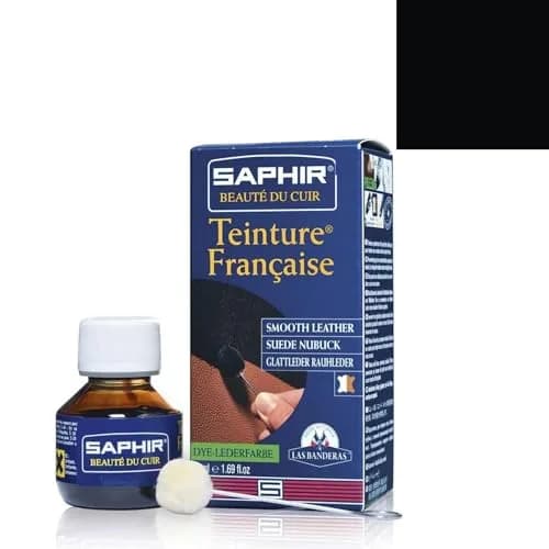 Saphir Teinture Française Leather Dye 50ml | Professional Recoloring for Leather, Suede & Nubuck, Black thumbnail 1