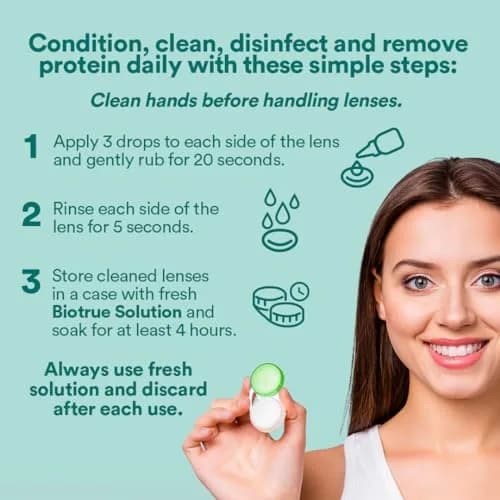Biotrue Multi-Purpose Contact Lens Solution 296ml (10 fl oz) with Case | FDA Approved & pH Balanced for All-Day Comfort thumbnail 5
