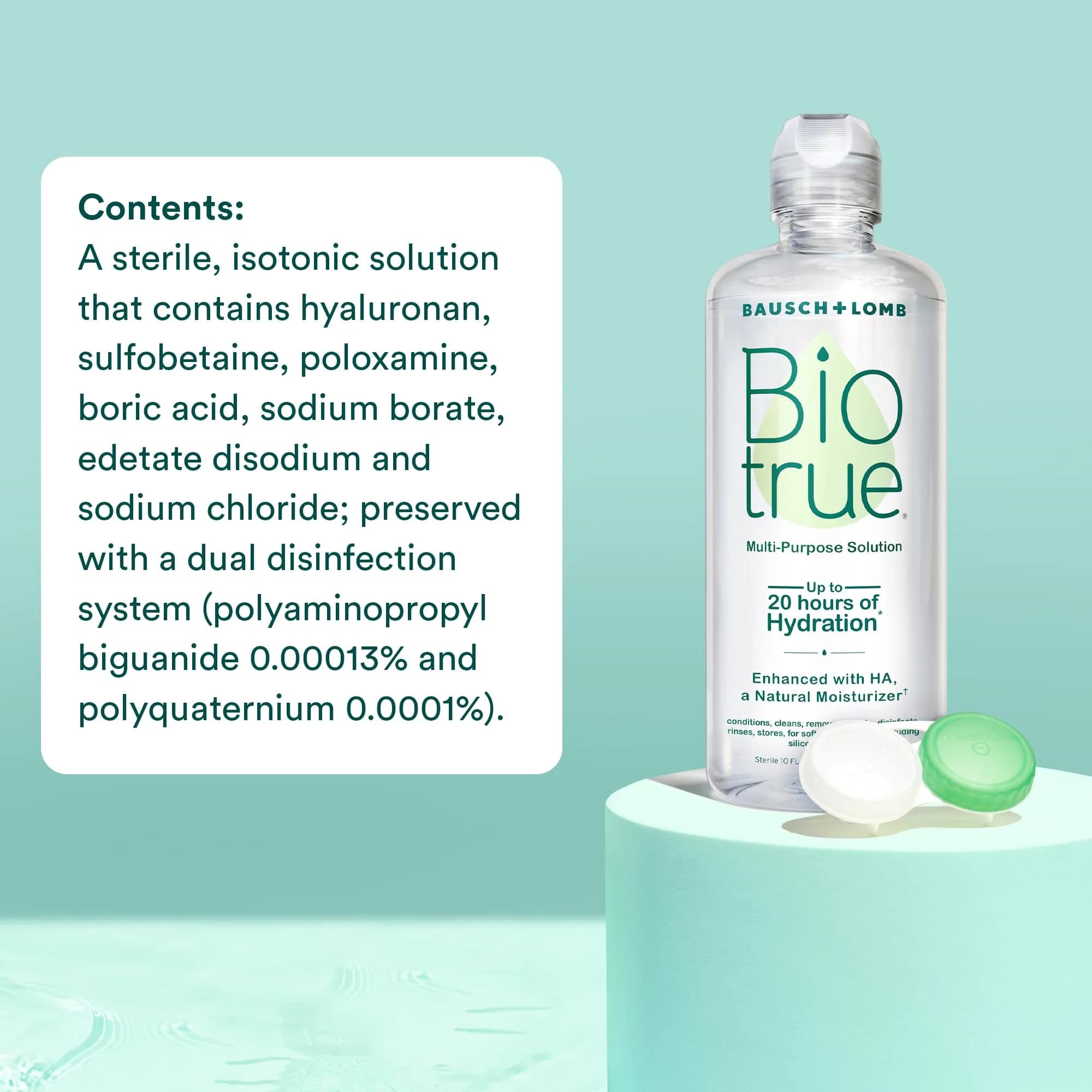 Biotrue Multi-Purpose Contact Lens Solution 296ml (10 fl oz) with Case | FDA Approved & pH Balanced for All-Day Comfort - view 6