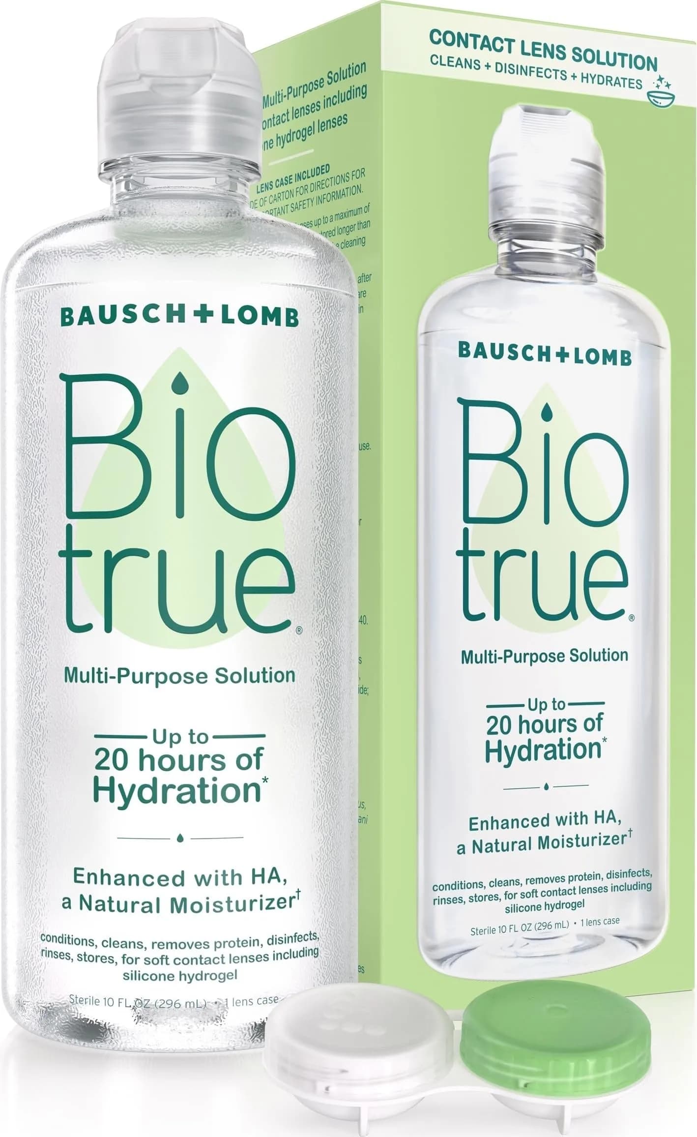 Biotrue Multi-Purpose Contact Lens Solution 296ml (10 fl oz) with Case | FDA Approved & pH Balanced for All-Day Comfort - main product image