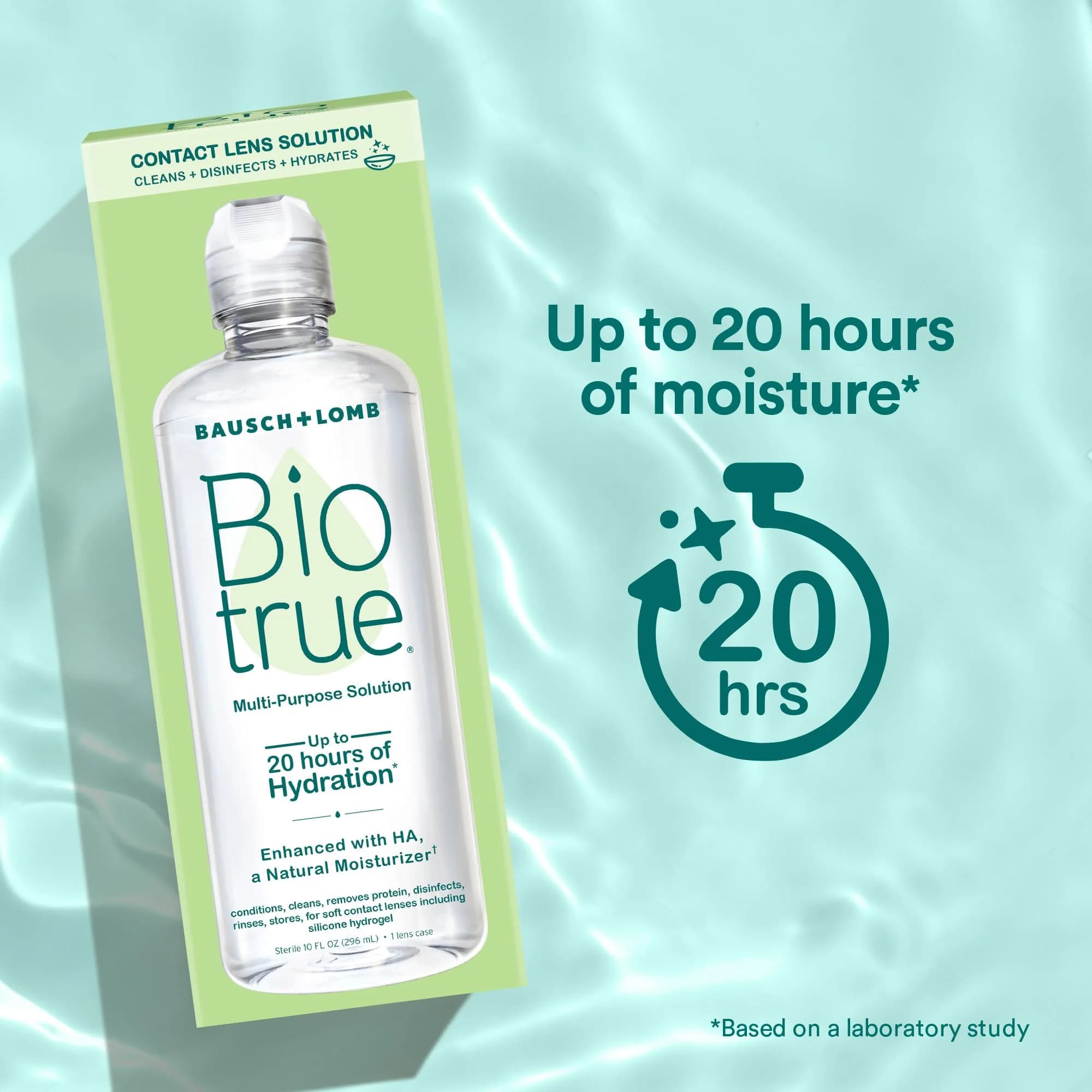 Biotrue Multi-Purpose Contact Lens Solution 296ml (10 fl oz) with Case | FDA Approved & pH Balanced for All-Day Comfort - view 3