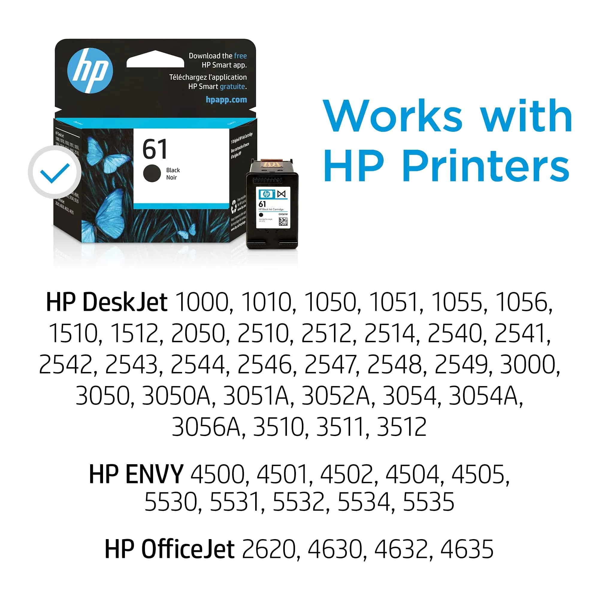 HP 61 Black Ink Cartridge (170 Pages) | HP Black Ink Cartridges for Students - view 2