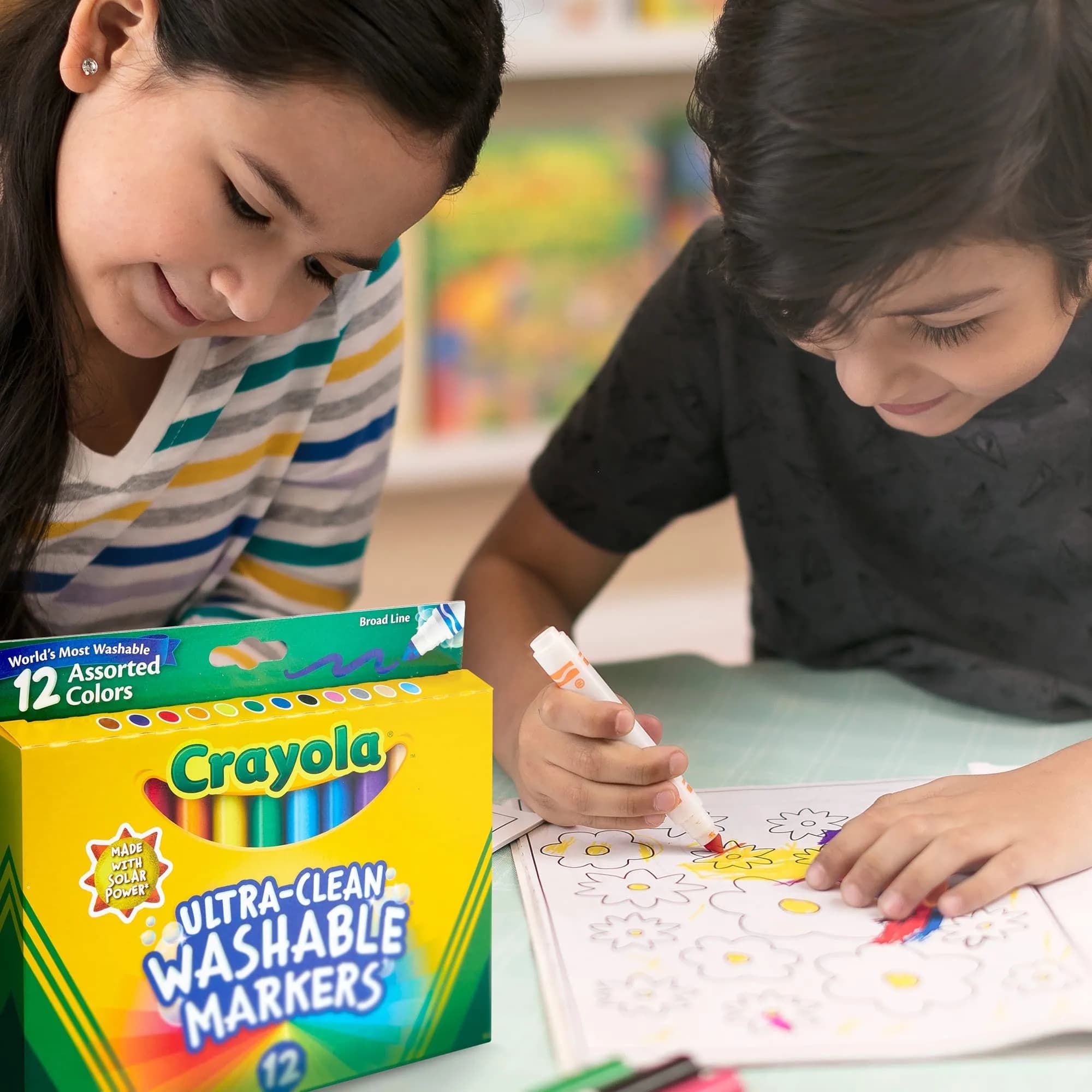Crayola Broad Line Markers (12 Count, 2mm+) | Washable Markers for Kids, Assorted Colors, Arts & Crafts Supplies - view 6
