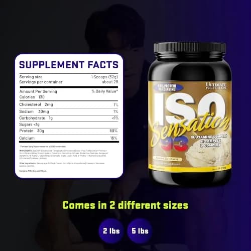 Ultimate Nutrition ISO Sensation 93 Whey Isolate Banana Ice Cream 5 lb | 30g Protein, Low Carb, Keto Friendly, Made in USA thumbnail 7