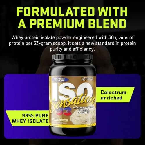 Ultimate Nutrition ISO Sensation 93 Whey Isolate Banana Ice Cream 5 lb | 30g Protein, Low Carb, Keto Friendly, Made in USA thumbnail 3