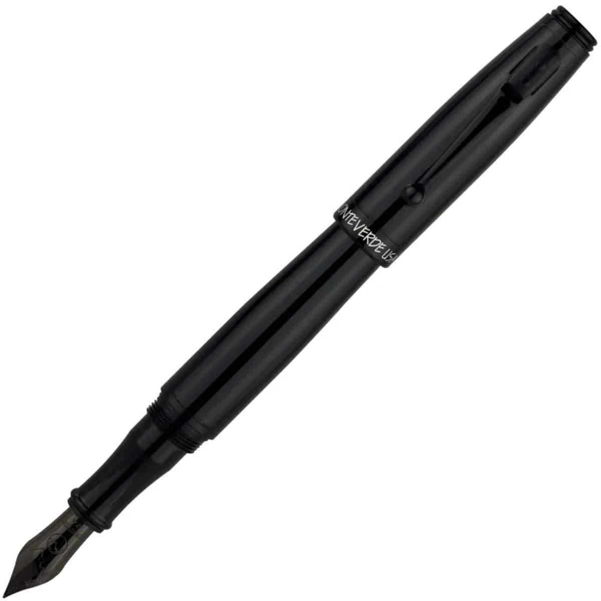 Monteverde Invincia Stealth Black Fountain Pen - Medium Nib, All-Black Design, Professional Writing Instrument - main product image