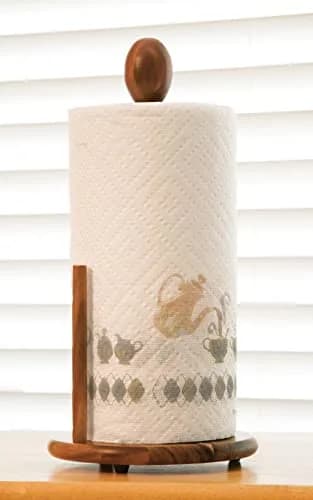 Lipper International Acacia Wood Standing Paper Towel Holder 7-1/8" x 14-1/4" | Durable Kitchen Organizer thumbnail 2