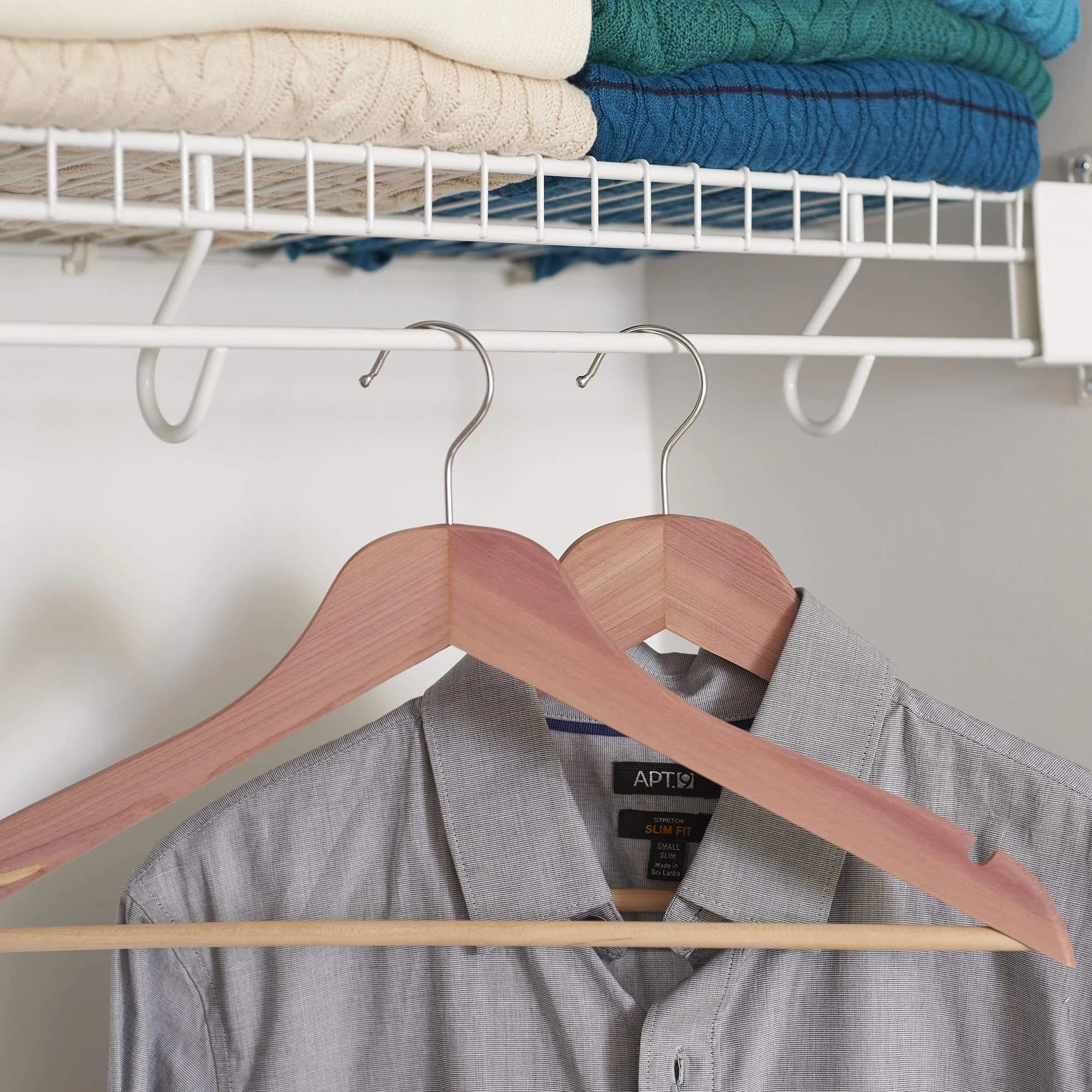 Household Essentials CedarFresh Red Cedar Wood Clothes Hangers with Swivel Hook - Set of 4 | Protects Garments Naturally - view 7
