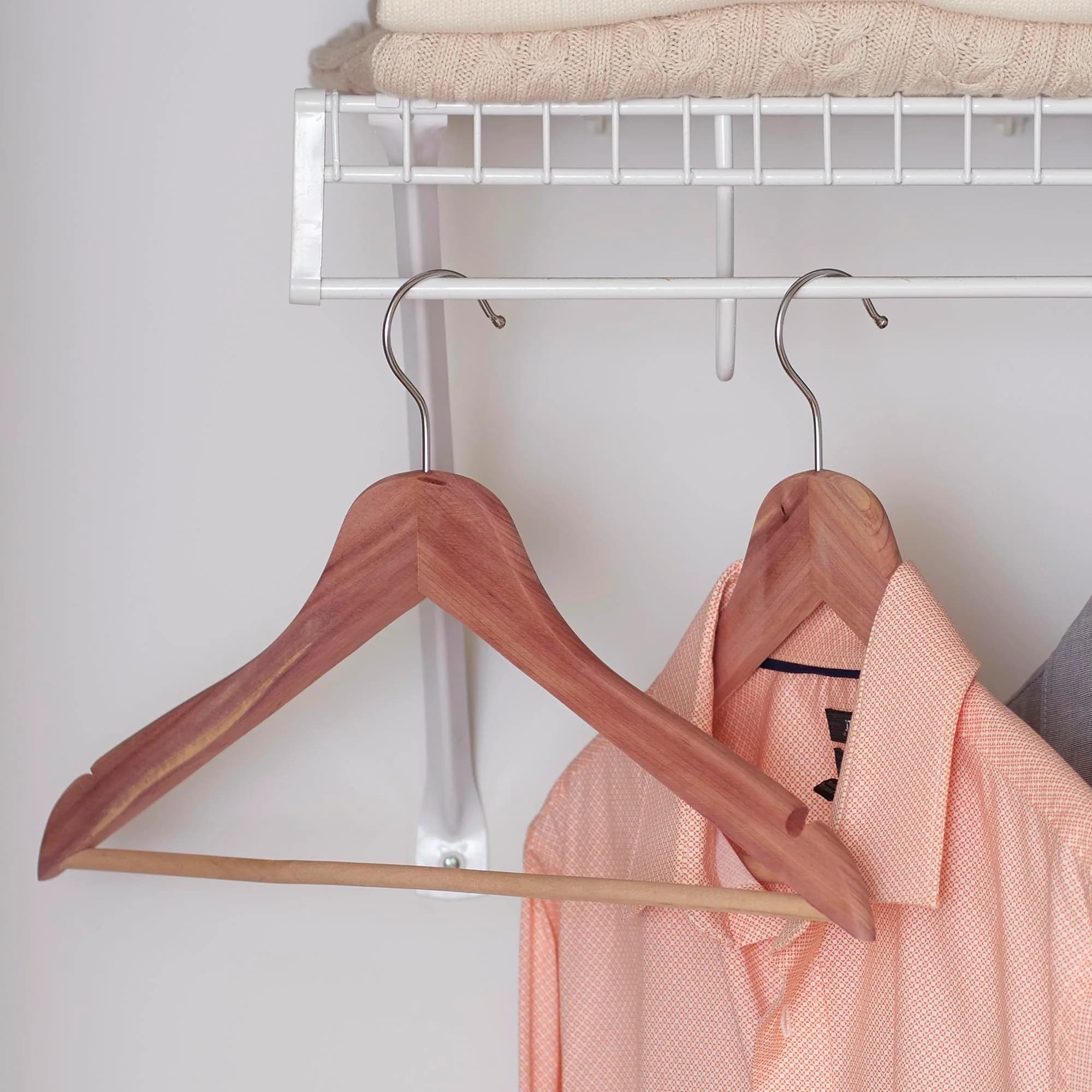 Household Essentials CedarFresh Red Cedar Wood Clothes Hangers with Swivel Hook - Set of 4 | Protects Garments Naturally - view 2