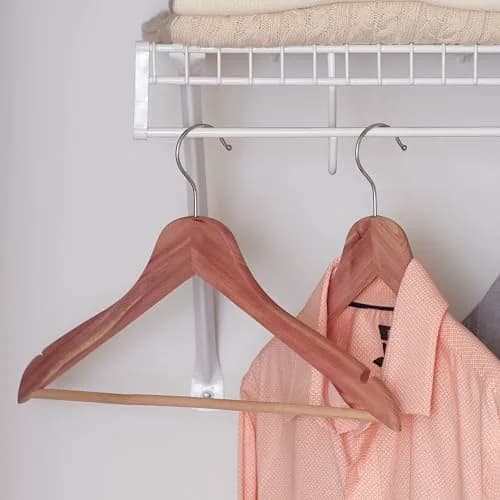 Household Essentials CedarFresh Red Cedar Wood Clothes Hangers with Swivel Hook - Set of 4 | Protects Garments Naturally thumbnail 2