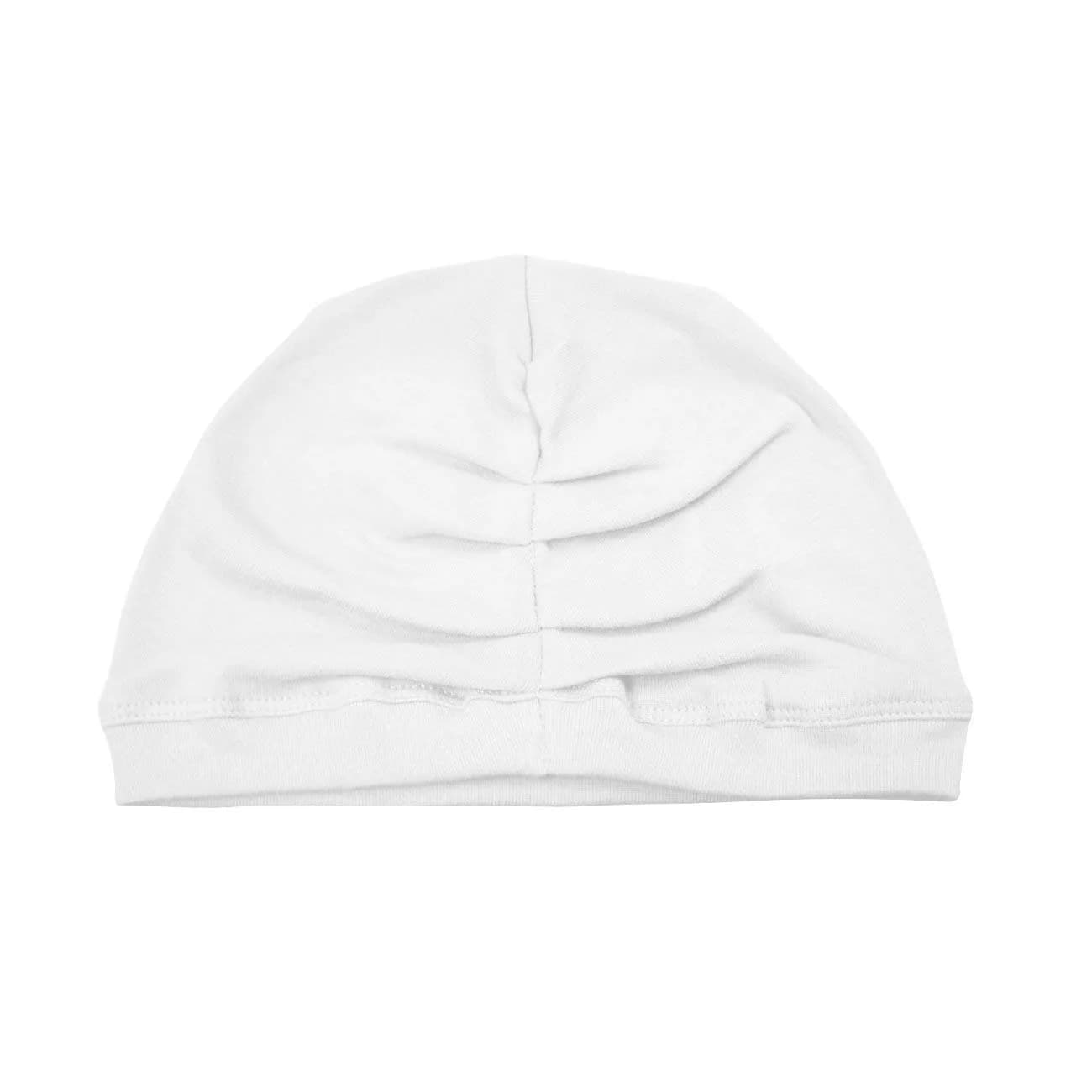 Betty Dain White Turban | Breathable Stretch Terry Cloth Head Cover for Hair Loss & Comfort