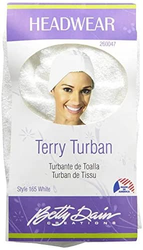 Betty Dain White Turban | Breathable Stretch Terry Cloth Head Cover for Hair Loss & Comfort thumbnail 4