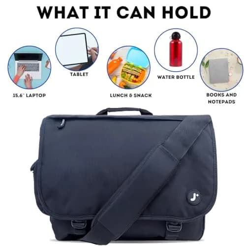 J World New York Thomas Laptop Messenger Bag for Women & Men | 17 x 13.5 x 6 in | Water-Resistant, Padded Laptop Sleeve thumbnail 7