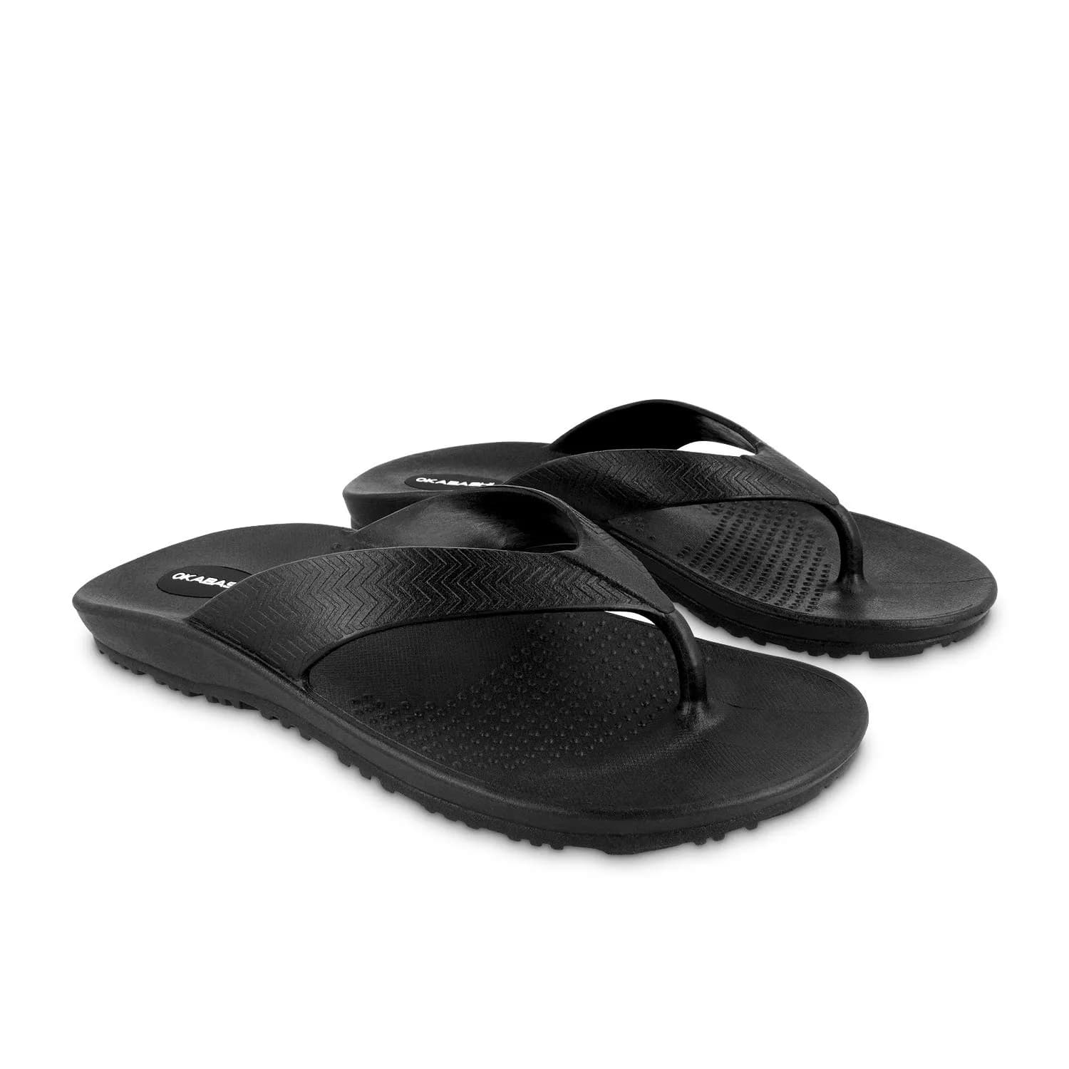 OKABASHI Men's Surf Flip Flops (Black, XL) | Supportive, Washable, Made in USA