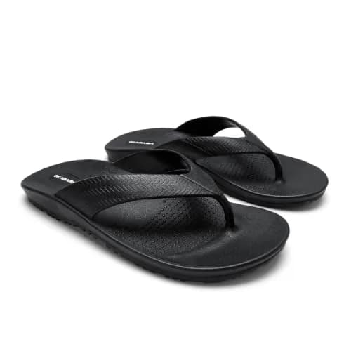 OKABASHI Men's Surf Flip Flops (Black, XL) | Supportive, Washable, Made in USA thumbnail 4