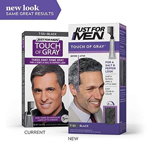 Just for Men Touch Of Gray Hair Color, Black-Gray 6 Pack | Natural Salt & Pepper Blend thumbnail 2
