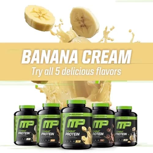 MusclePharm Combat Protein Powder | 5-Protein Blend | Banana Cream - 4.1 lb thumbnail 6