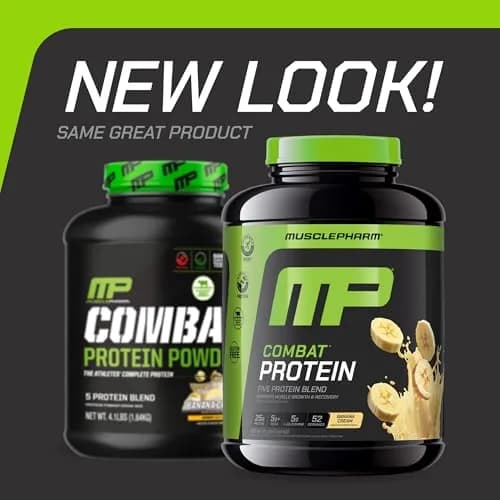 MusclePharm Combat Protein Powder | 5-Protein Blend | Banana Cream - 4.1 lb thumbnail 2
