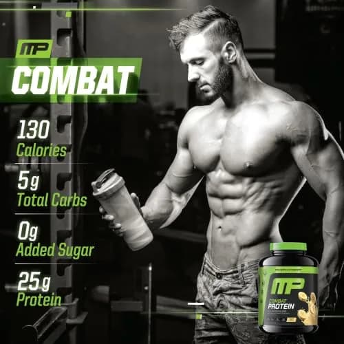 MusclePharm Combat Protein Powder | 5-Protein Blend | Banana Cream - 4.1 lb thumbnail 4