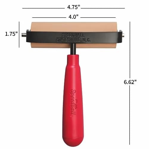 Speedball Deluxe Soft Rubber Brayer - 4 Inch | Precision-Ground Roller for Even Ink Distribution thumbnail 3