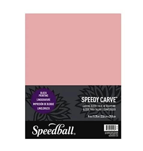 Speedball Speedy-Carve Block Printing Carving Block – Soft, Easy Carve Surface – 22.86 x 30.16 cm (9 x 11-3/4 Inches), Pink thumbnail 1