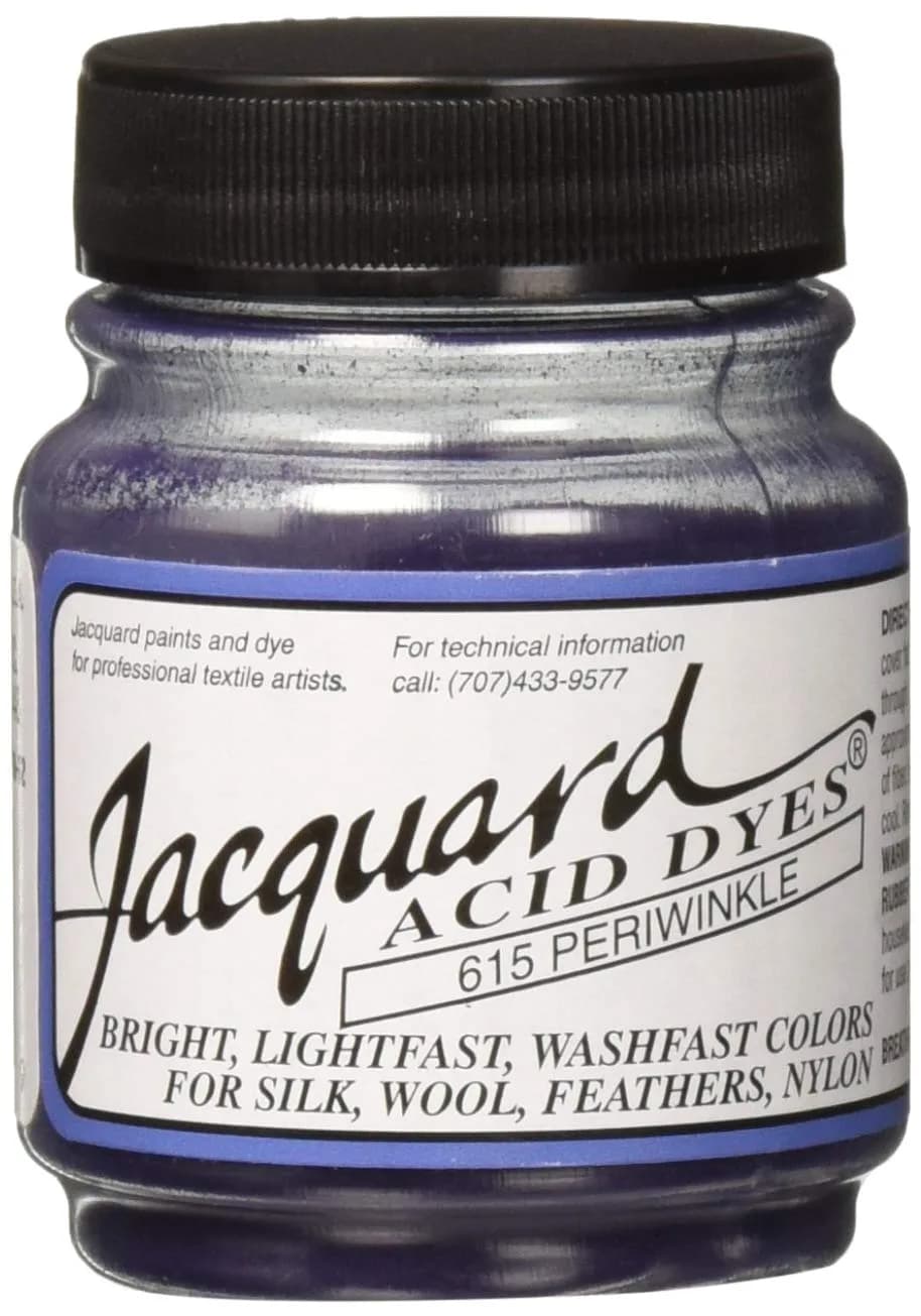 Jacquard Acid Dye Periwinkle 5 Fl Oz | Vibrant Silk Wool Nylon Colorfast Hot Water