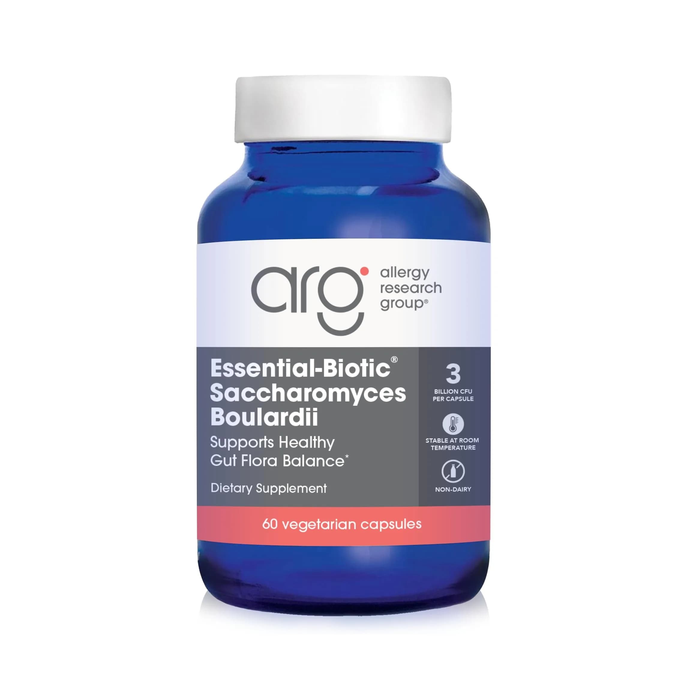 Allergy Research Group ARG Essential-Biotic Saccharomyces Boulardii 60 Capsules | Gut & Immune Support with 9 Billion CFU