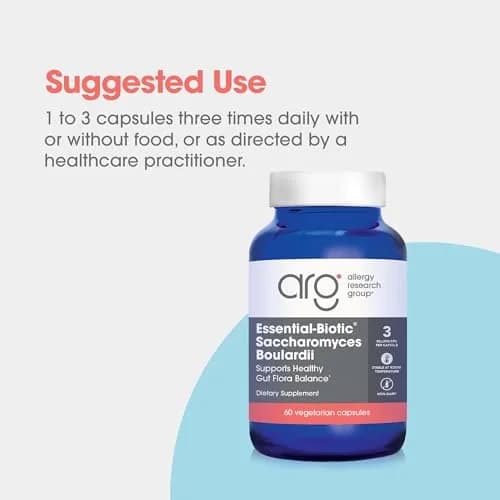 Allergy Research Group ARG Essential-Biotic Saccharomyces Boulardii 60 Capsules | Gut & Immune Support with 9 Billion CFU thumbnail 3